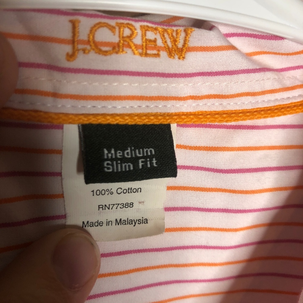 J. Crew Button Down Stripped Size Medium - Picture 5 of 5